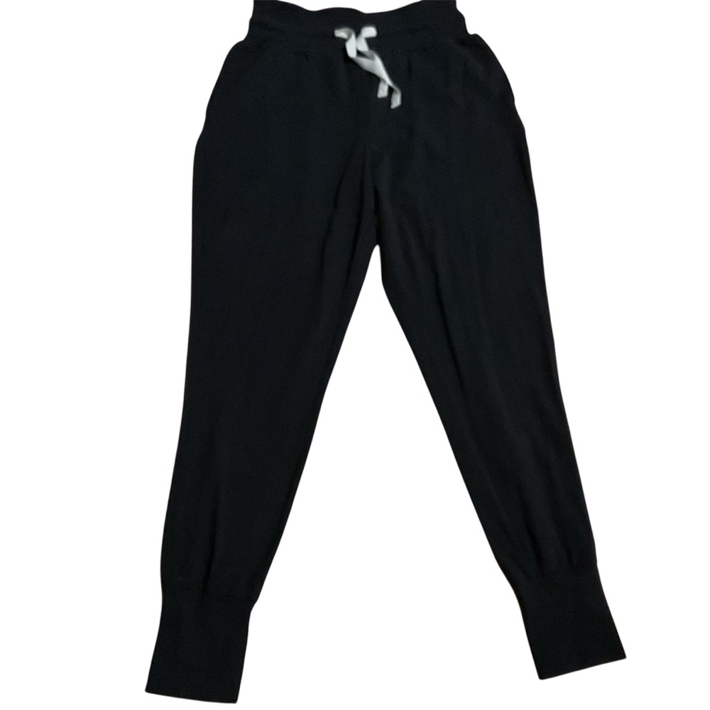 GYMSHARK Black Jogger Pants with White Drawstring